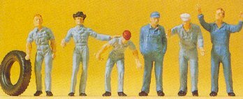 Preiser 14130 HO Scale Mechanics pkg(6)