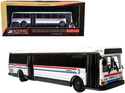 1980 Grumman 870 Advanced Design Transit Bus WMATA (Washington Metropolitan Area Transit Authority) Metro Bus "16S Pentagon" "Vintage Bus & Motorcoach Collection" 1/87 Diecast Model by Iconic Replicas  free shipping USA