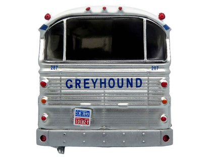 1964 MCI MC-5A Coach Bus "Greyhound Canada" White with Blue Stripes "Vintage Bus & Motorcoach Collection" Limited Edition to 504 pieces Worldwide 1/87 (HO) Diecast Model by Iconic Replicas