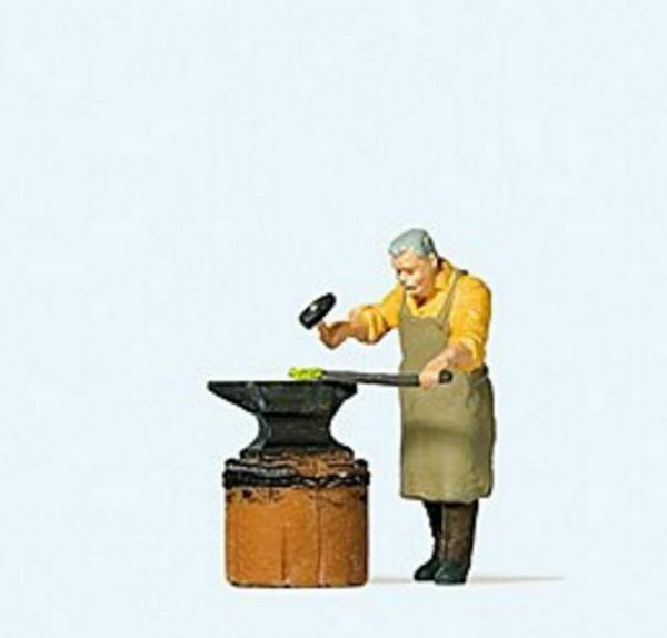 Preiser 28187 HO Scale Working People Blacksmith with Anvil
