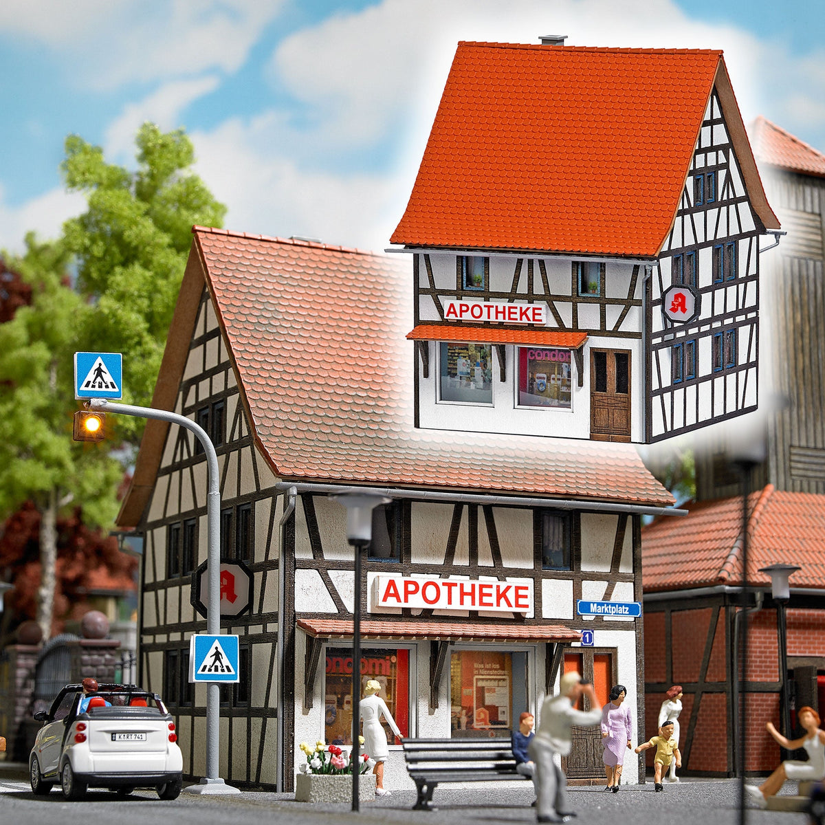 Busch 1599 HO Scale Half-Timber Pharmacy Building Kit