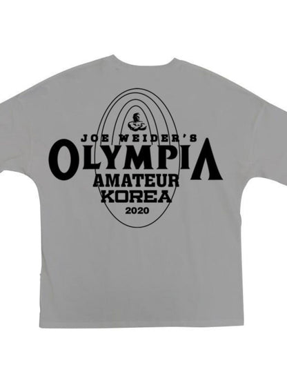 Men's Plus Size Letter Round Neck Short Sleeve T-Shirt