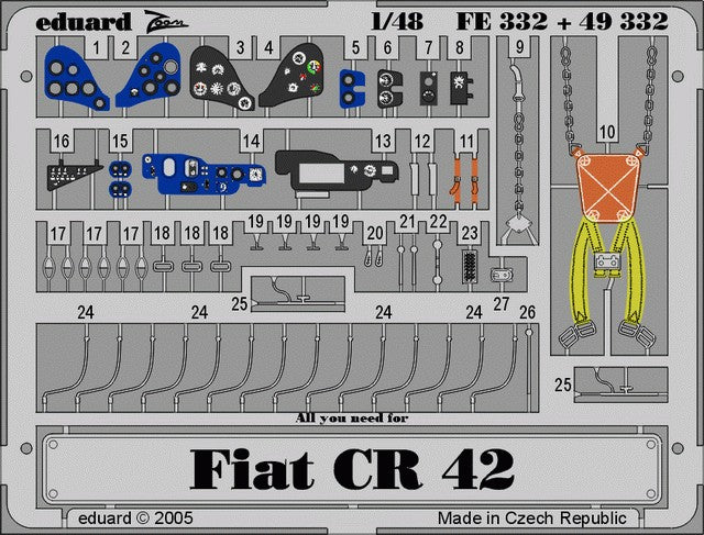 Eduard 49332 1/48 Aircraft- Fiat CR42 for ITA (Painted)