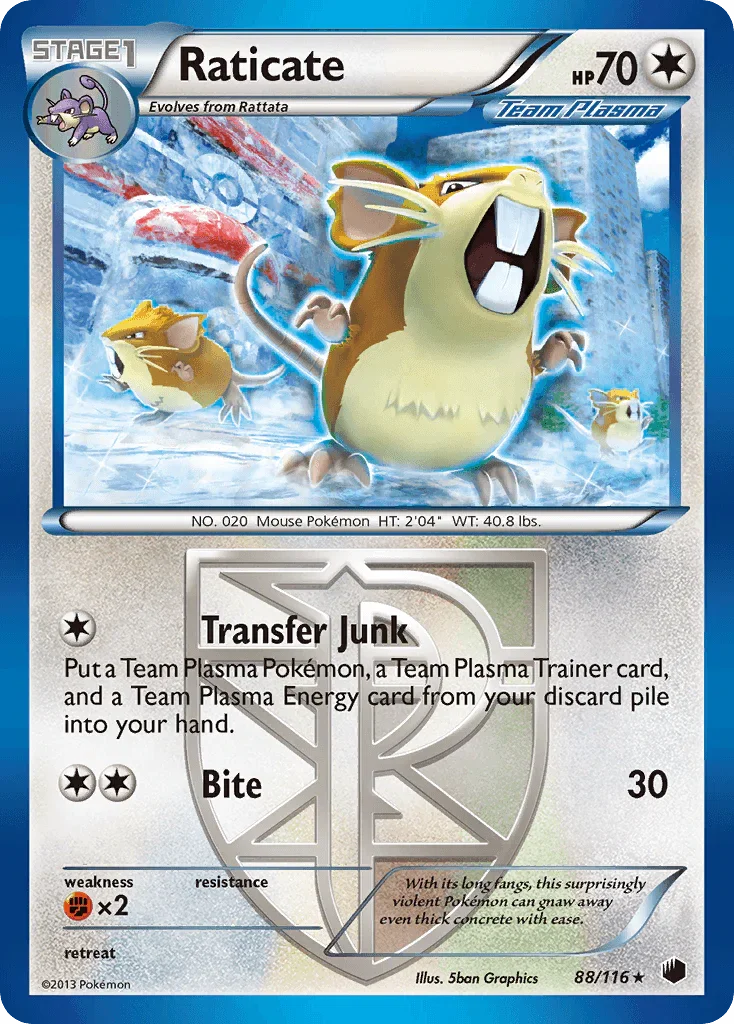 Raticate (88/116) [Black & White: Plasma Freeze]