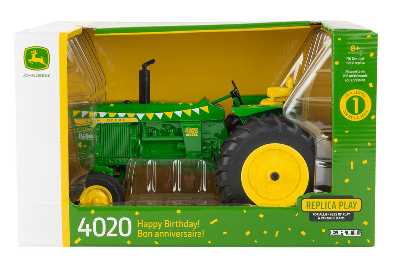 Ertl 45815 1/16 John Deere 4020 Tractor, Happy Birthday