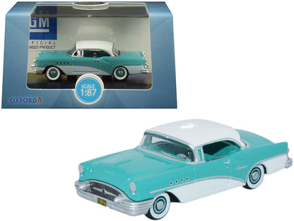 1955 Buick Century Turquoise and Polo White 1/87 (HO) Scale Diecast Model Car by Oxford Diecast  free shipping USA