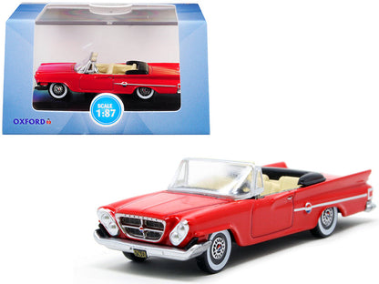 1961 Chrysler 300 Convertible Mardi Gras Red 1/87 (HO) Scale Diecast Model Car by Oxford Diecast  free shipping USA