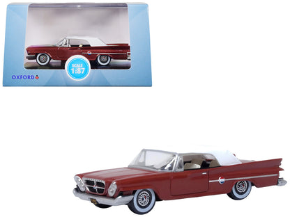 1961 Chrysler 300 Convertible (Closed Top) Cinnamon Brown Metallic with White Top 1/87 (HO) Scale Diecast Model Car by Oxford Diecast  free shipping USA