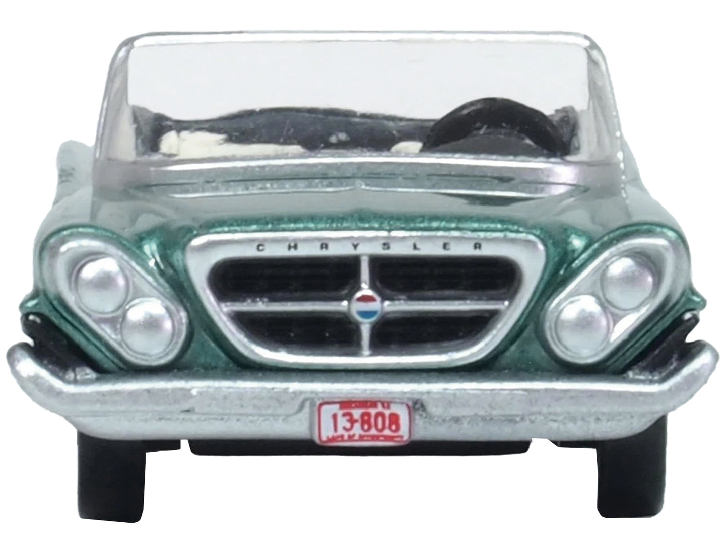 1961 Chrysler 300 Convertible Pinewood Green Metallic 1/87 (HO) Scale Diecast Model Car by Oxford Diecast