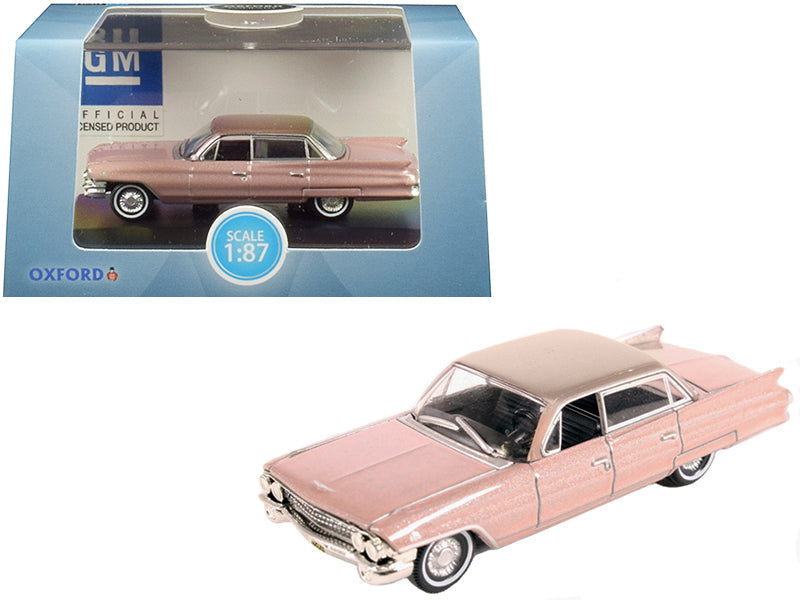 1961 Cadillac Sedan DeVille Metallic Pink 1/87 (HO) Scale Diecast Model Car by Oxford Diecast  free shipping USA