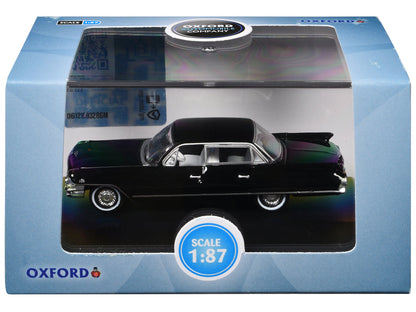 1961 Cadillac Sedan DeVille Ebony Black with White Interior 1/87 (HO) Scale Diecast Model Car by Oxford Diecast  free shipping USA