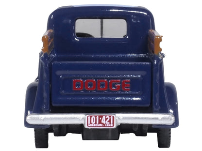 1948 Dodge B-1B Pickup Truck Waterway Blue 1/87 (HO) Scale Diecast Model Car by Oxford Diecast