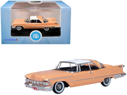 1959 Chrysler Imperial Crown 2 Door Hardtop Persian Pink with White Top 1/87 (HO) Scale Diecast Model Car by Oxford Diecast  free shipping USA