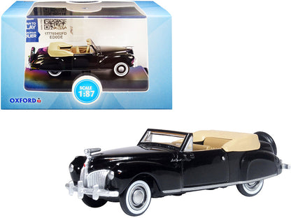 1941 Lincoln Continental Convertible Black with Tan Interior 1/87 (HO) Scale Diecast Model Car by Oxford Diecast  free shipping USA