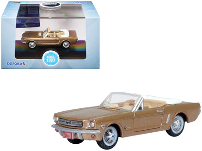 1965 Ford Mustang Convertible Prairie Bronze Metallic 1/87 (HO) Scale Diecast Model Car by Oxford Diecast  free shipping USA