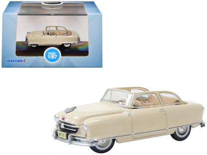 1950 Nash Rambler Custom Landau Convertible (Open) Champagne Ivory 1/87 (HO) Scale Diecast Model Car by Oxford Diecast  free shipping USA