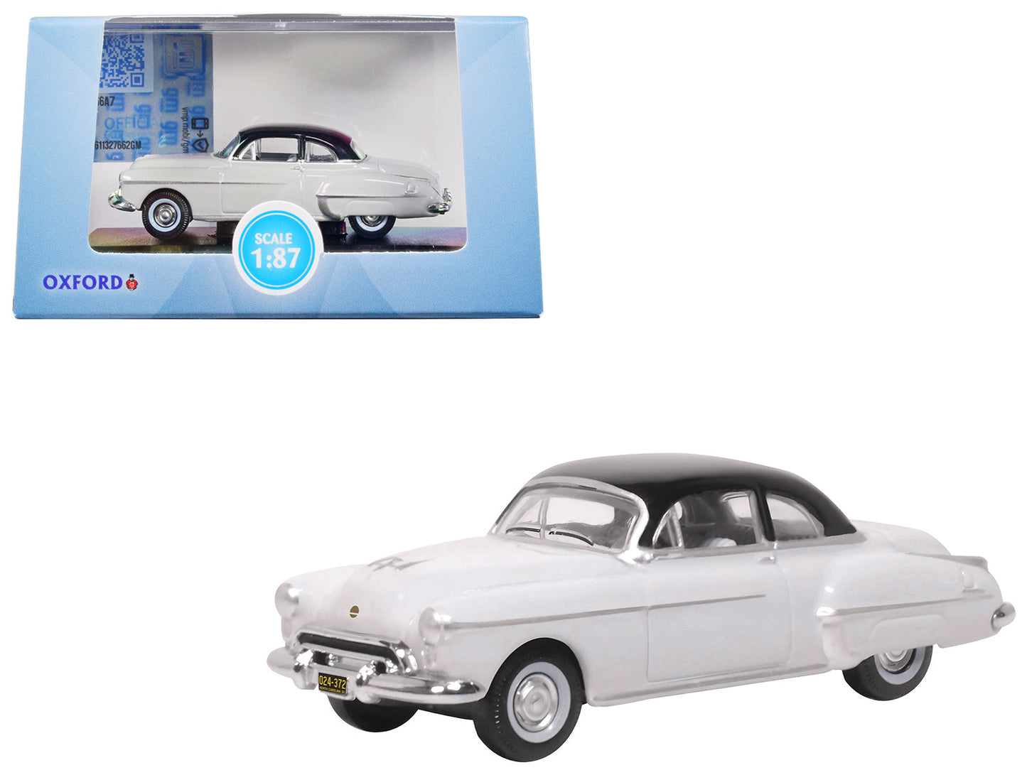 1950 Oldsmobile Rocket 88 Coupe Marol Gray with Black Top 1/87 (HO) Scale Diecast Model Car by Oxford Diecast  free shipping USA