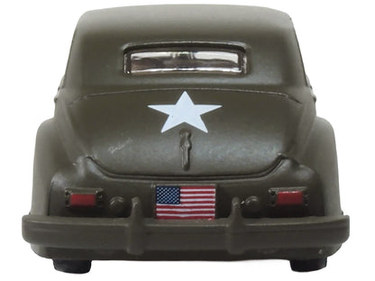 1942 Packard Clipper Touring Sedan "US Army Staff Car" Olive Drab 1/87 (HO) Scale Diecast Model Car by Oxford Diecast