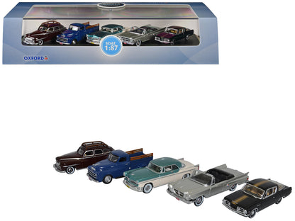 Chrysler Centenary 5 Piece Set 1/87 (HO) Scale Diecast Model Cars by Oxford Diecast  free shipping USA