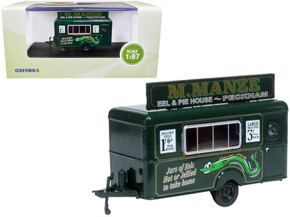 Mobile Food Trailer "M. Manze Eel and Pie House - Peckham" 1/87 (HO) Scale Diecast Model by Oxford Diecast  free shipping USA