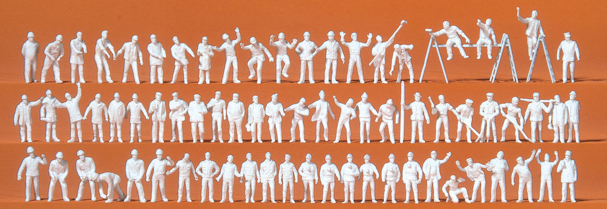 Preiser 79009 N Scale Working People Unpainted Figure Set