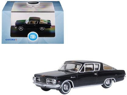 1965 Plymouth Barracuda Black with Gold Stripes 1/87 (HO) Scale Diecast Model Car by Oxford Diecast  free shipping USA