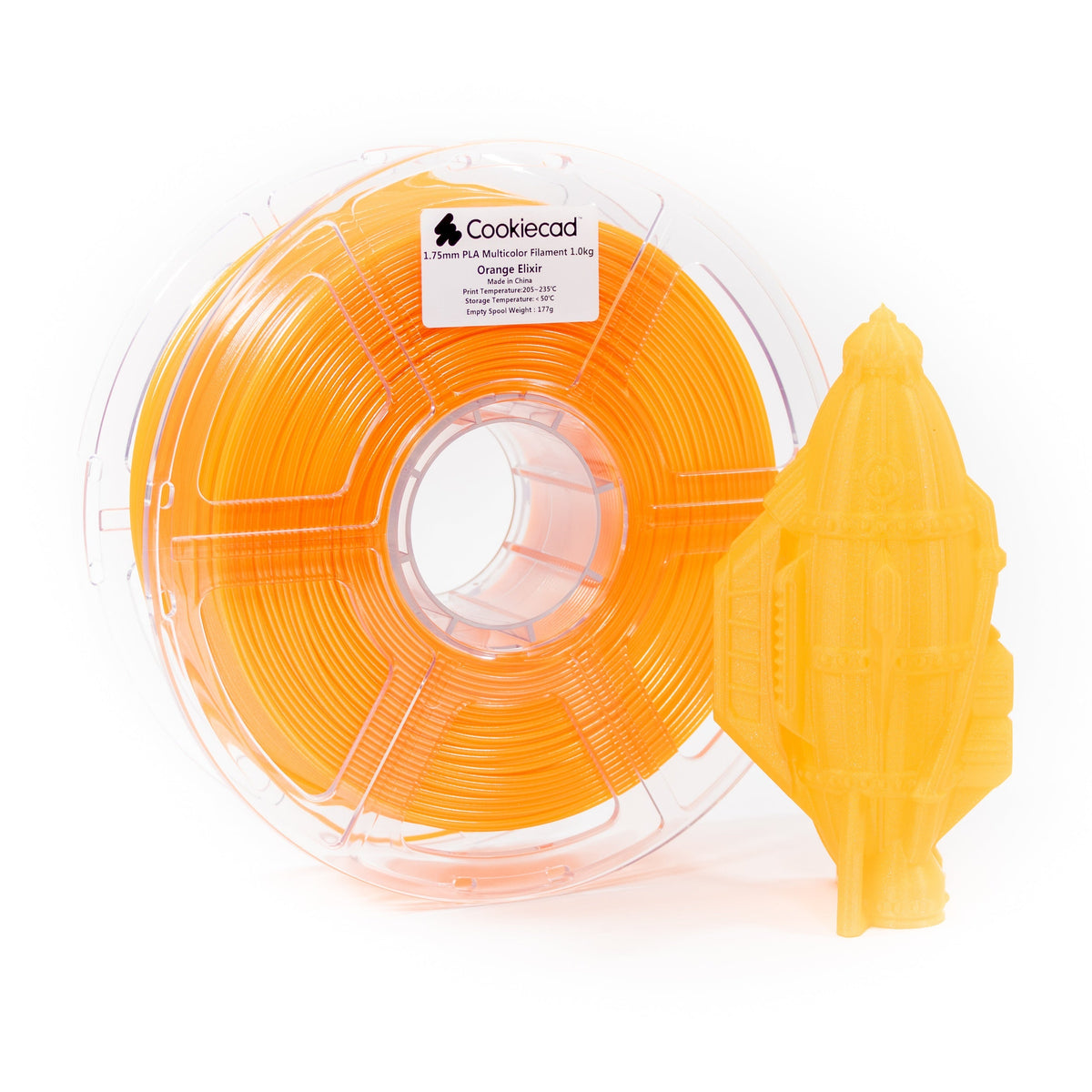 Orange Elixir PLA Filament 1.75mm, 1kg