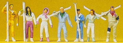 Preiser 10316 HO Scale Recreation & Sports -- Skiers pkg(7)