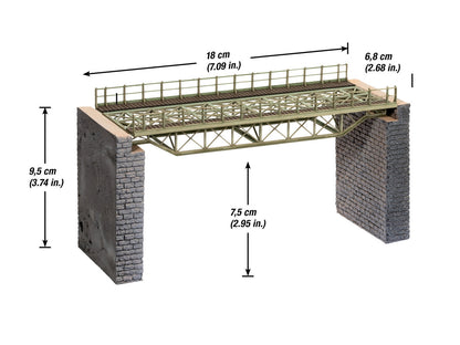 Noch 67024 HO Scale Steel Deck Truss Bridge w/Abutments Kit