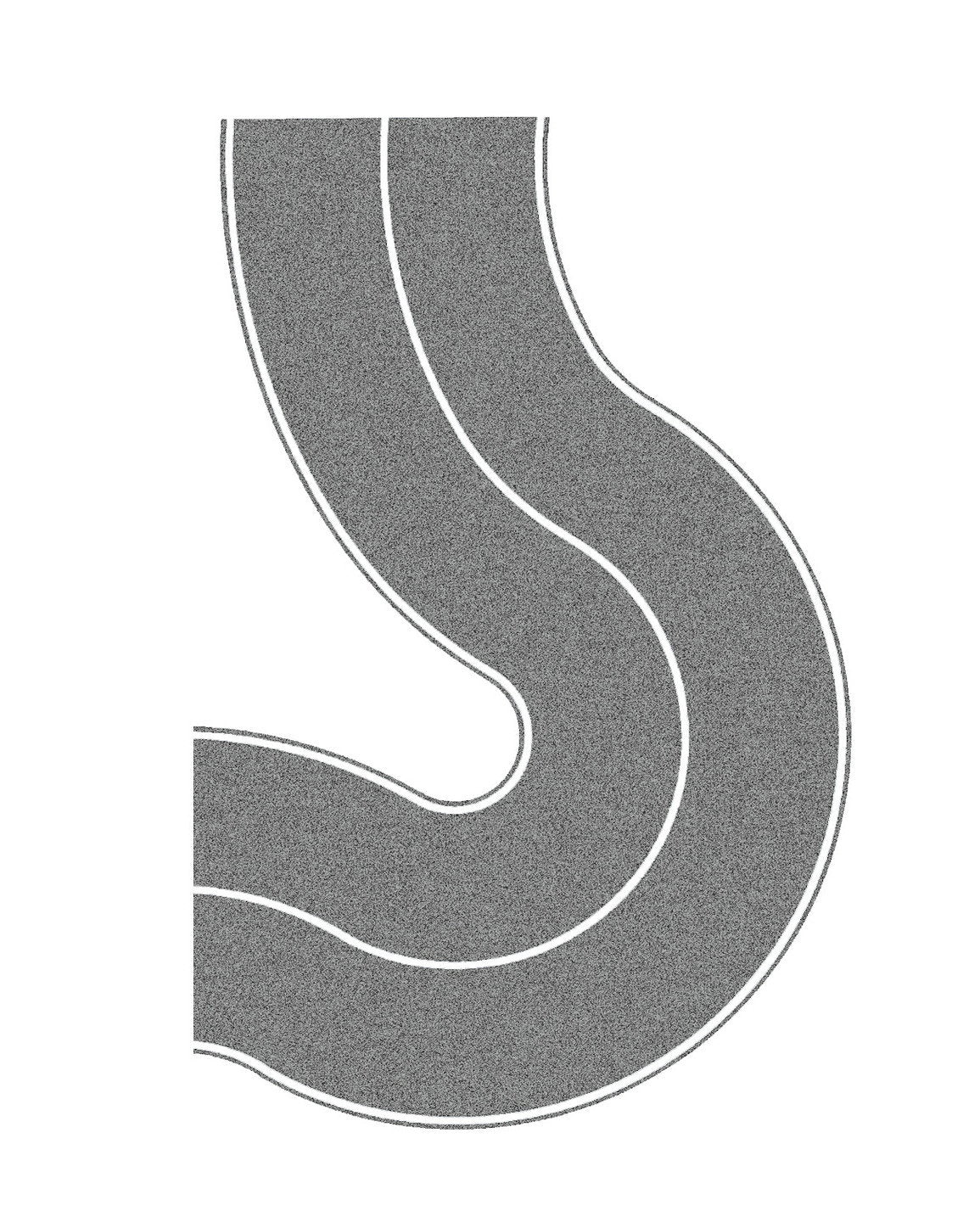 Noch 60704 HO Federal Highway Curve, Gray, Pack of 2