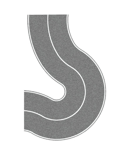 Noch 60704 HO Federal Highway Curve, Gray, Pack of 2