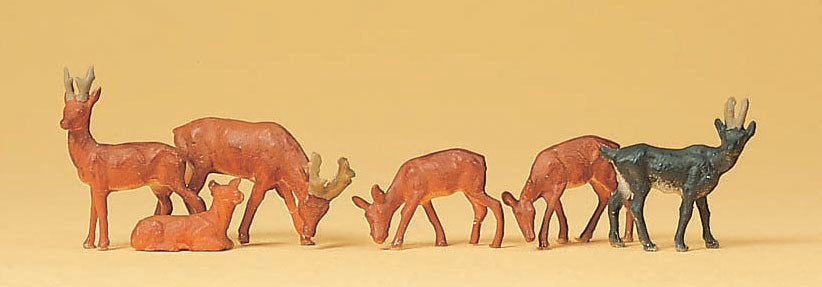 Preiser 14178 HO Scale Roe Deer & Chamois Figure Set