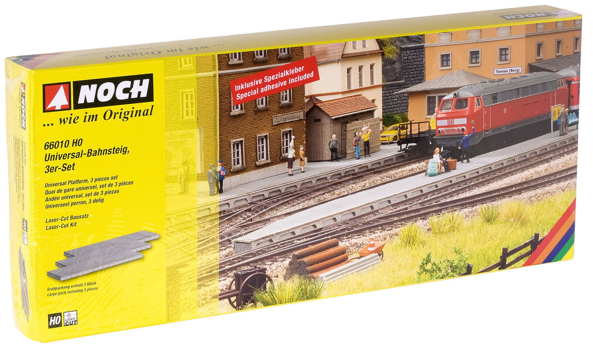 Noch 66010 HO Scale Universal Platform Laser-Cut Kit, 3-Pack