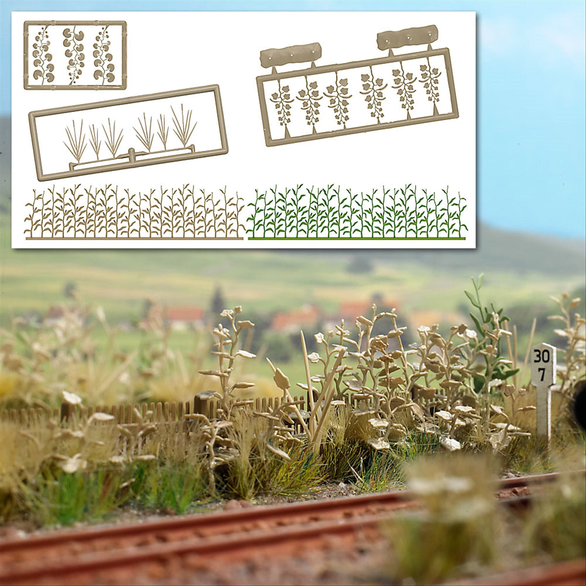 Busch 1260 HO Scale Late Summer Undergrowth Kit, Fall Colors