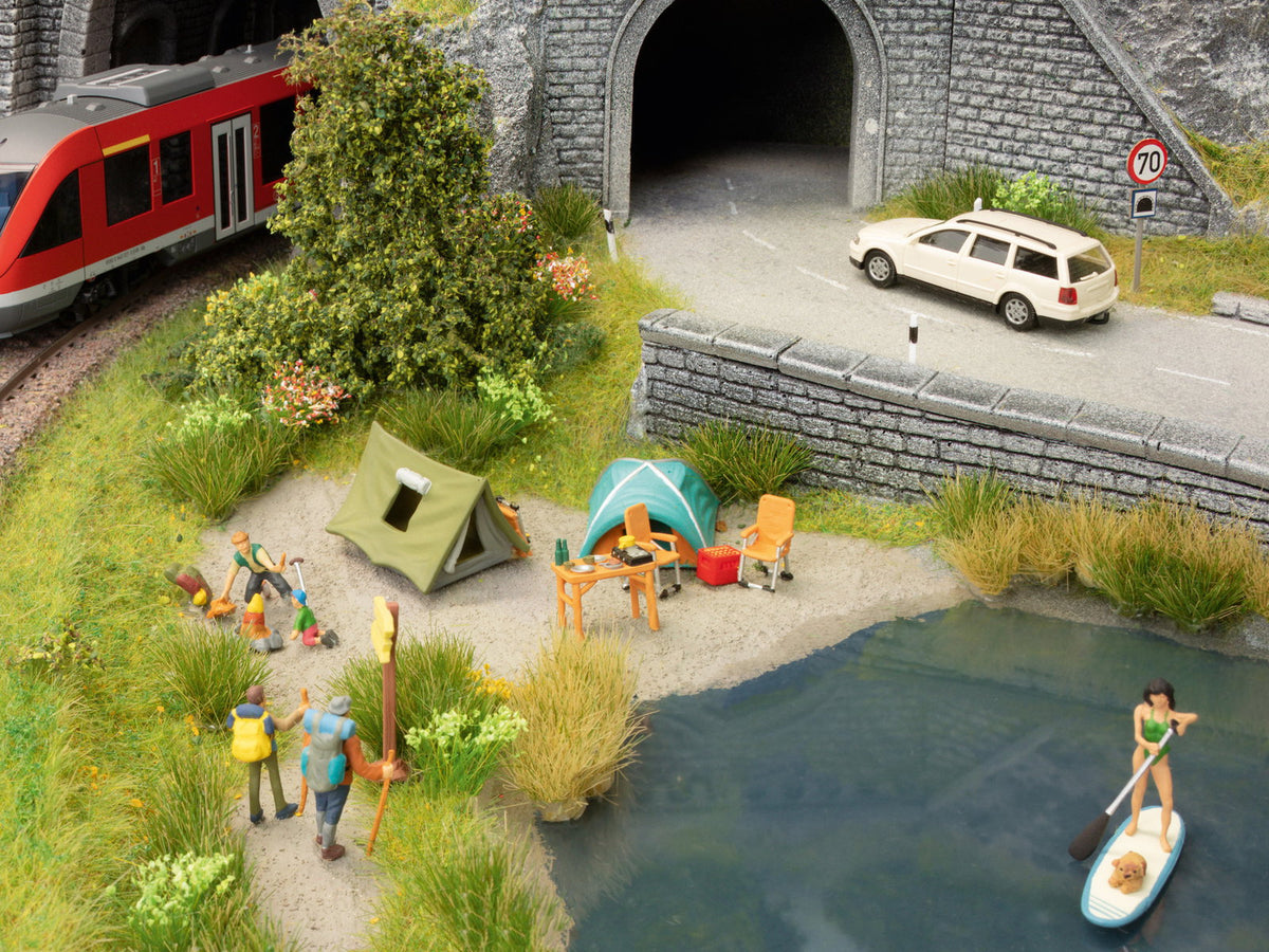 Noch 16201 HO Scale Camping Themed Figures Set