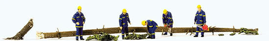 Preiser 10609 HO Scale Emergency THW Workers Clearing the Road 5 Men