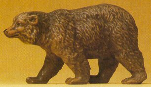 Preiser 47516 1:25 Scale Walking Brown Bear Figure