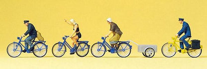 Preiser 10507 HO Scale Sports & Recreation Cyclists w/Bicycle Trailer
