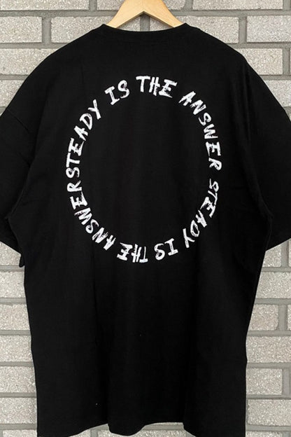 Men's Plus Size Letter Round Neck Half Sleeve T-Shirt