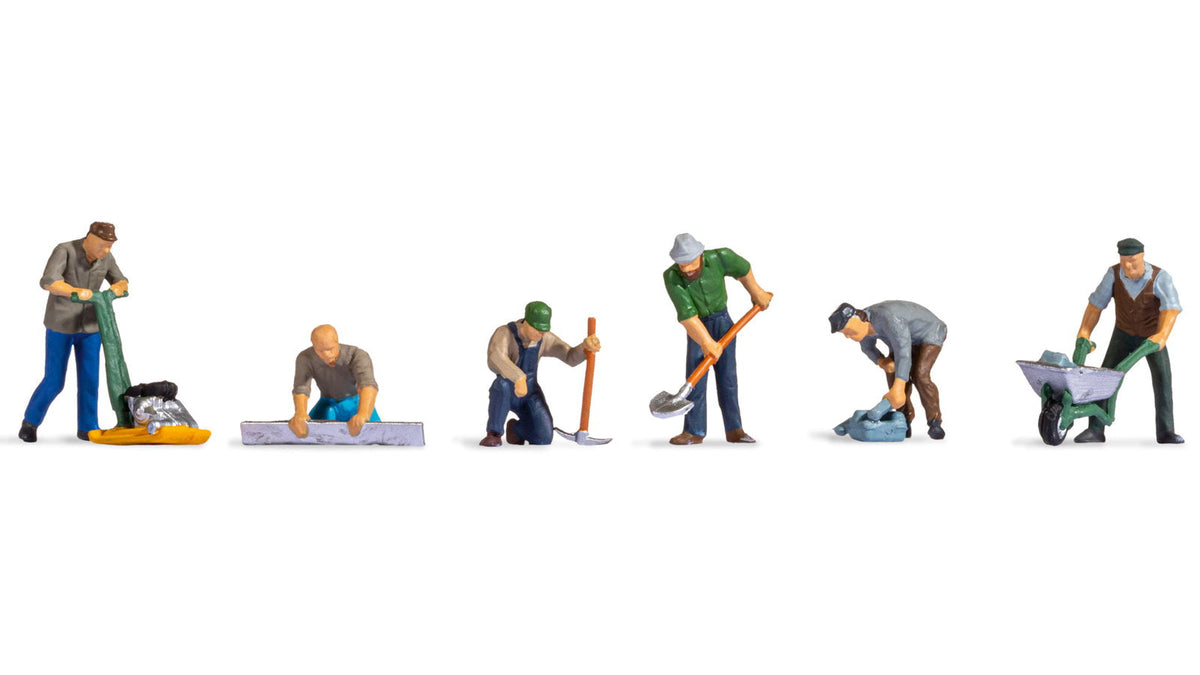 Noch 15112 HO Scale Road Workers w/Accessories Set, 6 pcs