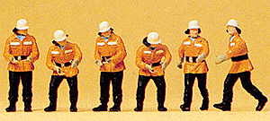 Preiser 10242 HO Scale Firemen In Action pkg(6)