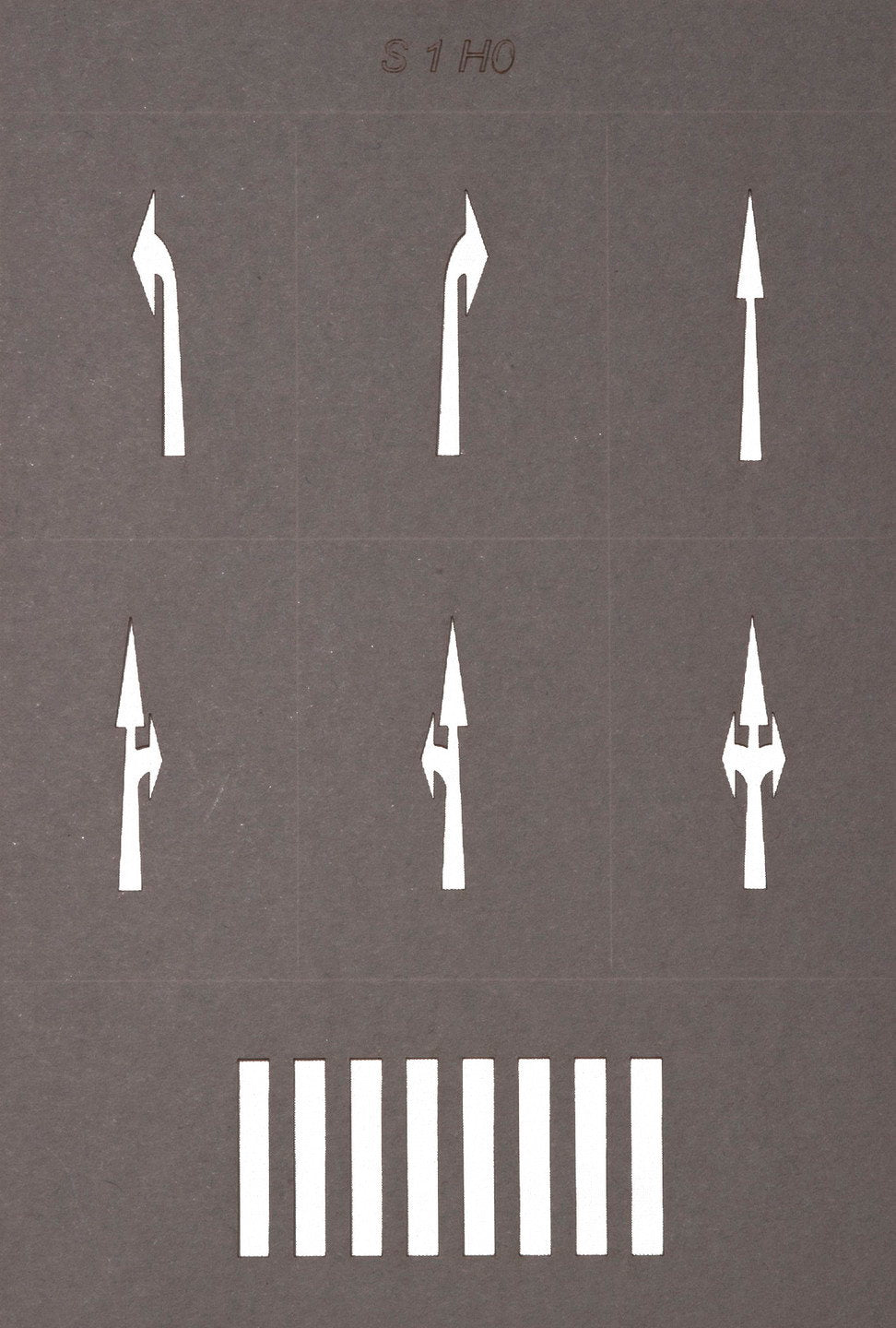 Noch 60745 HO Scale Street Marking Stencils, 5 Stencils/43 Symbols