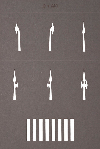 Noch 60745 HO Scale Street Marking Stencils, 5 Stencils/43 Symbols