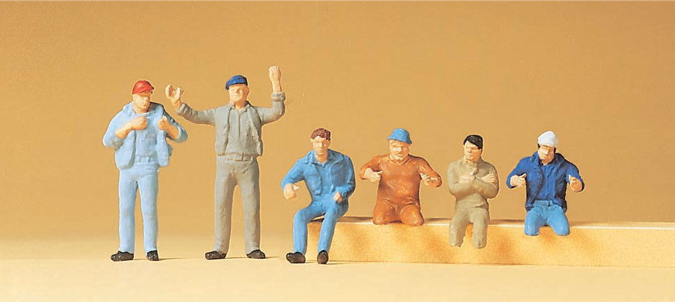 Preiser 14009 HO Scale Truckers Figure Set, 6 Figures