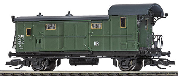 Busch 32000 TT Scale Type Pwi-93 Baggage Car - Ready to Run -- German State Railroad DR (Era III, green)
