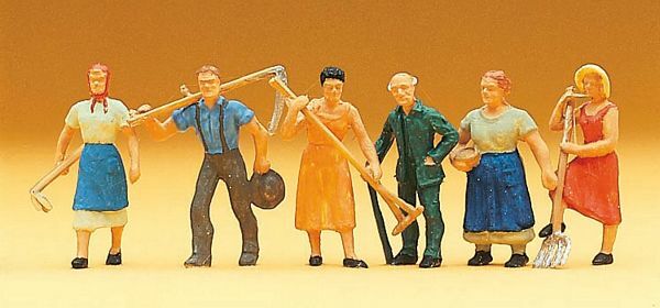 Preiser 14040 HO Scale Working People Farm Workers pkg(6)