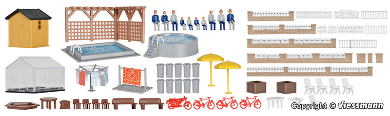 Kibri 38100 1/87 Back Yard Accessory Set Model Kit