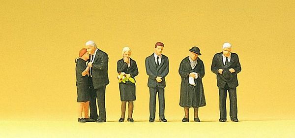 Preiser 10521 HO Scale Funeral Attendees pkg(6)