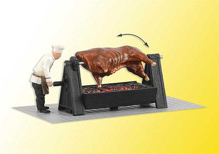 Viessmann 1552 HO Scale Animated Grill with Beef on Rotisserie over Embers