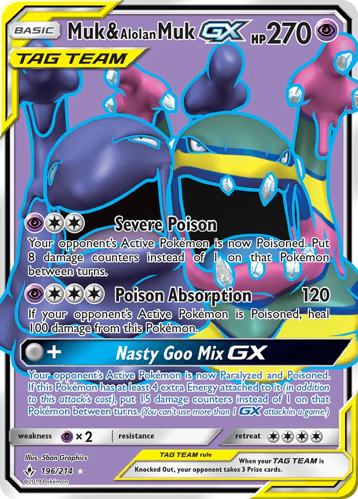 Muk & Alolan Muk GX (196/214) [Sun & Moon: Unbroken Bonds]